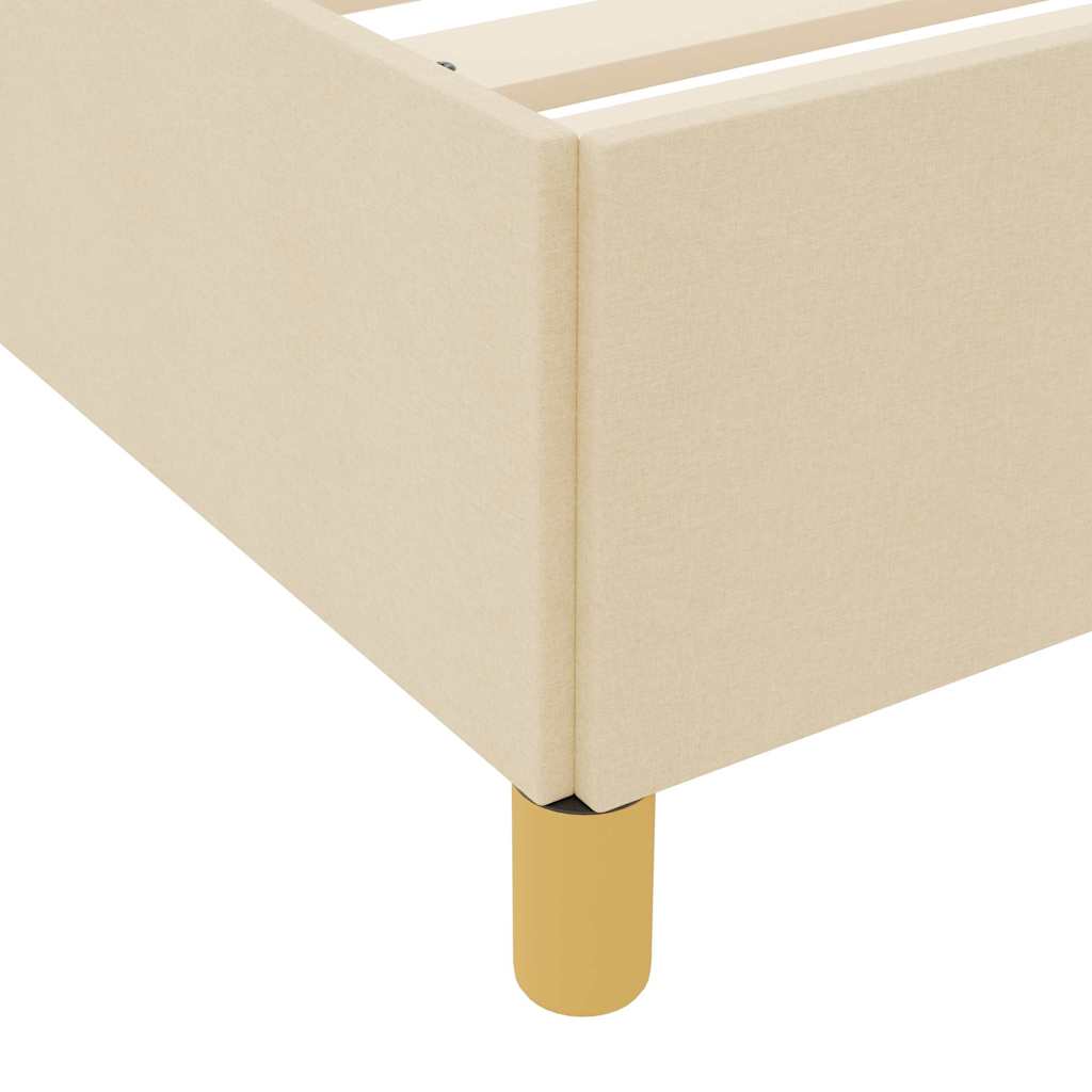 vidaXL Σκελετός Κρεβατιού με στρώμα Κρεμ 120 x 200 cm ύφασμα