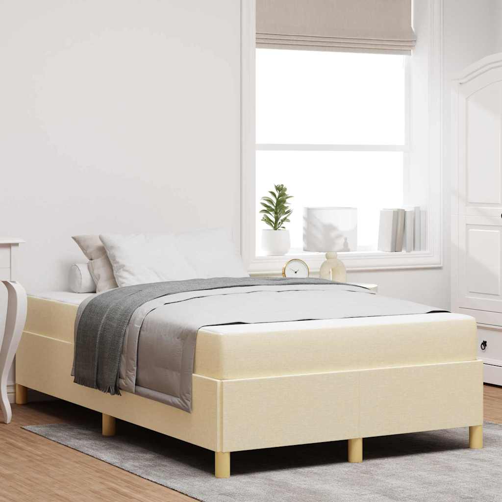 vidaXL Σκελετός Κρεβατιού με στρώμα Κρεμ 120 x 200 cm ύφασμα