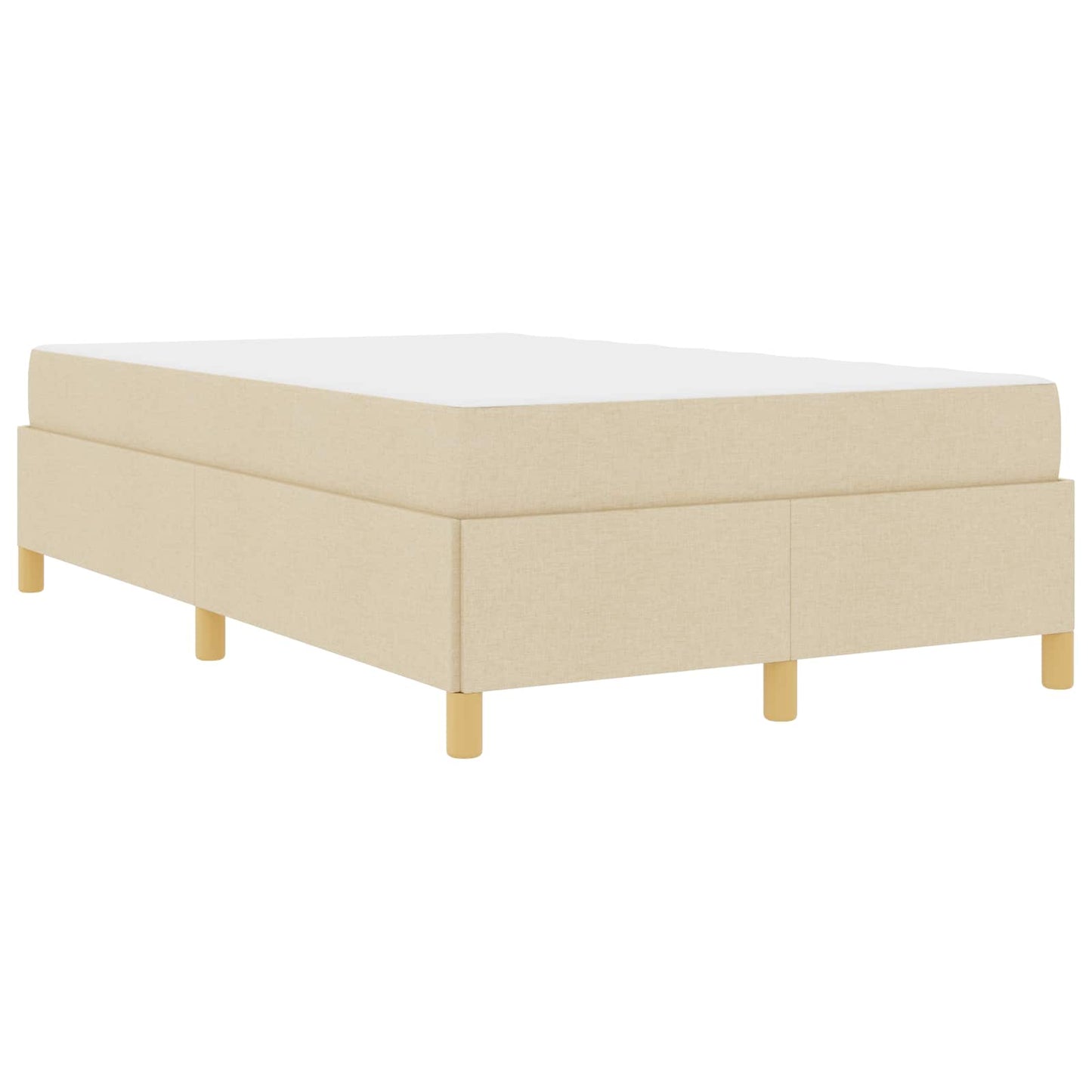 vidaXL Σκελετός Κρεβατιού με στρώμα Κρεμ 120 x 200 cm ύφασμα