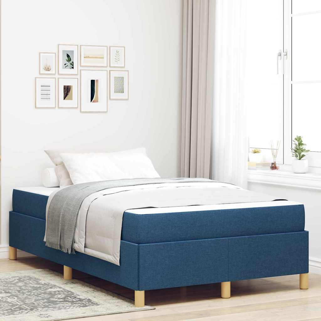 vidaXL Σκελετός Κρεβατιού με στρώμα Μπλε 120 x 200 cm ύφασμα