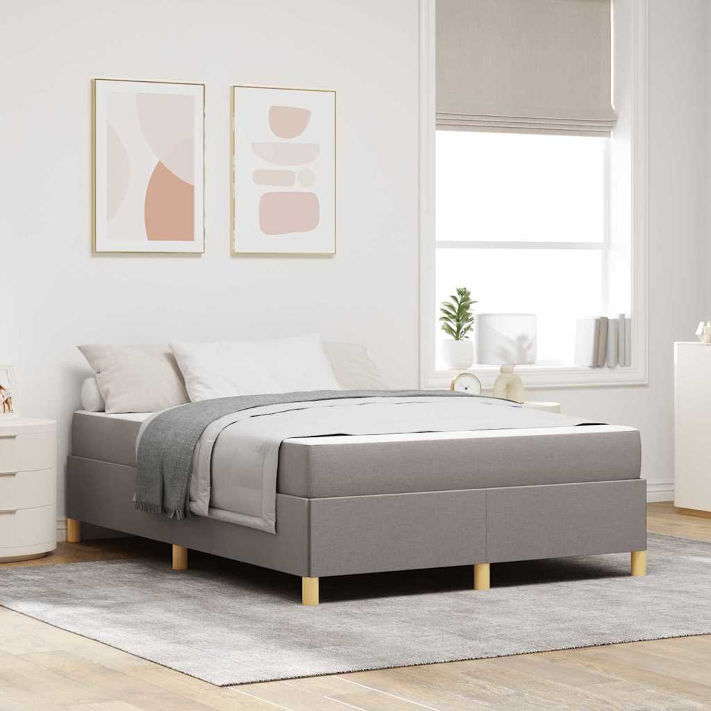 vidaXL Σκελετός Κρεβατιού με στρώμα Taupe 140 x 190 cm ύφασμα