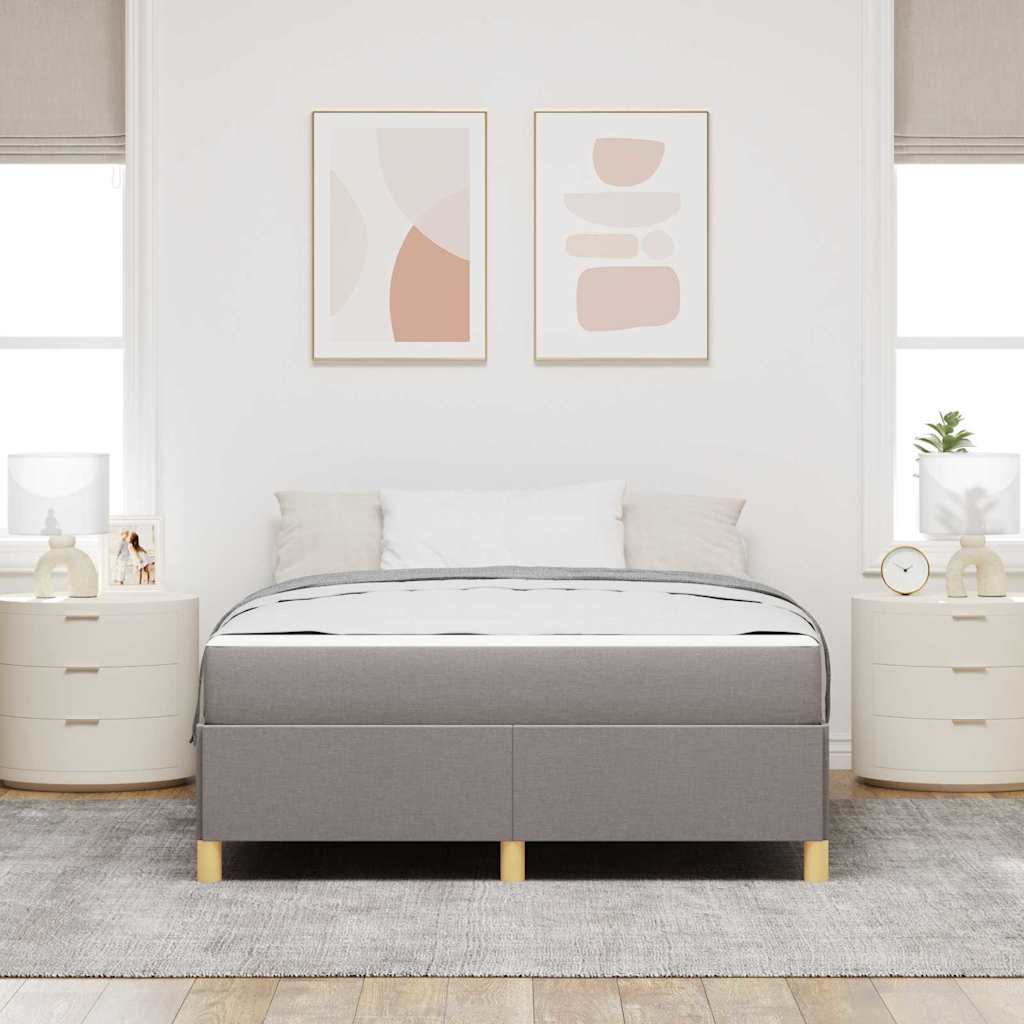 vidaXL Σκελετός Κρεβατιού με στρώμα Taupe 140 x 190 cm ύφασμα