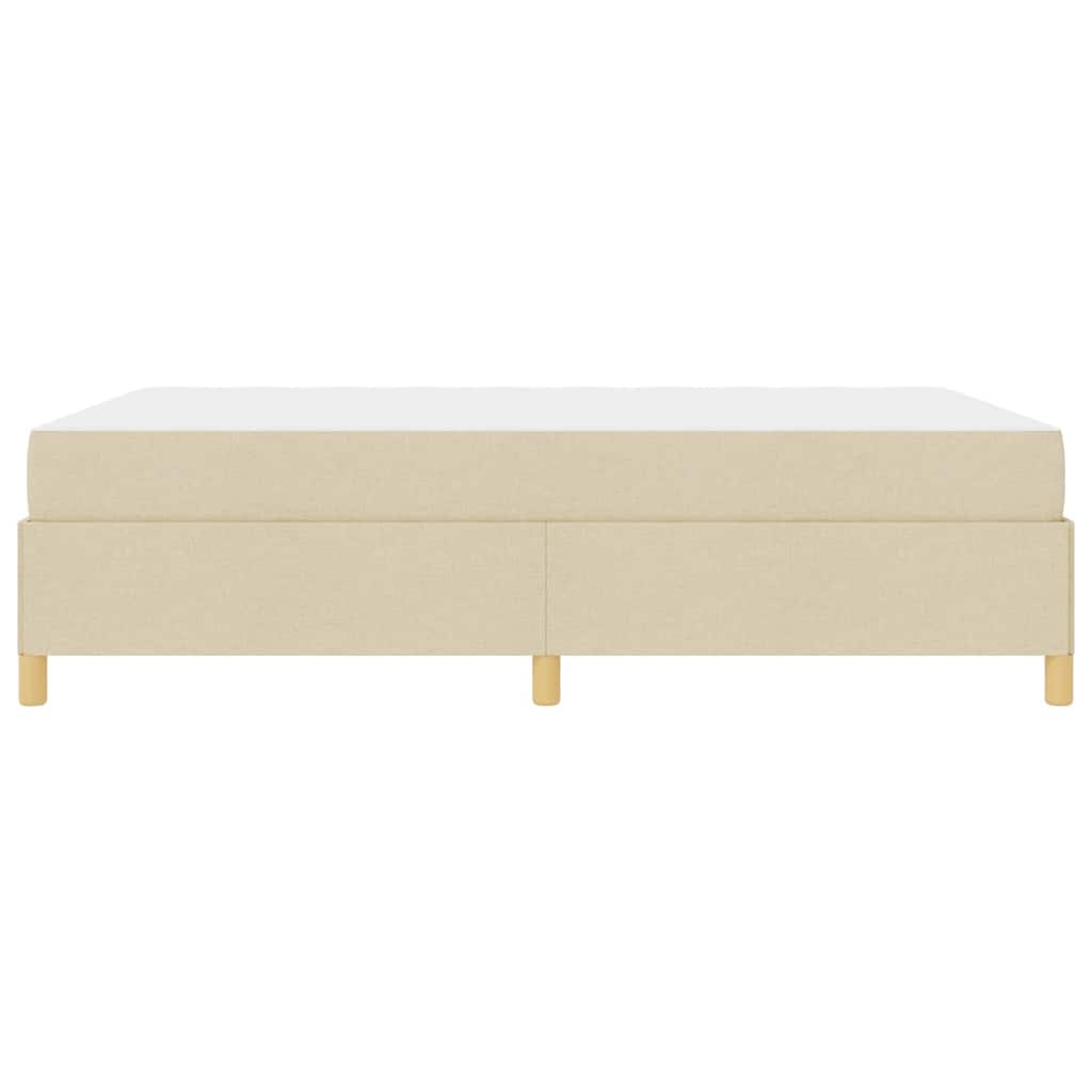vidaXL Σκελετός Κρεβατιού με στρώμα Κρεμ 140 x 190 cm ύφασμα