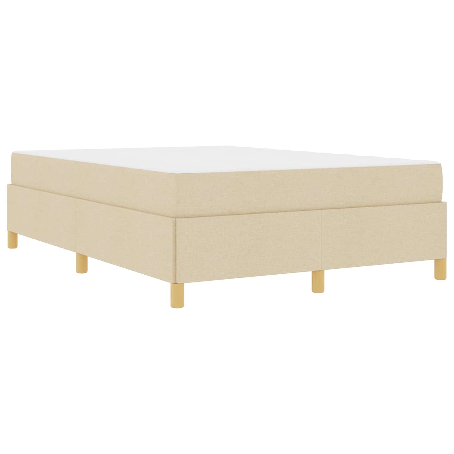 vidaXL Σκελετός Κρεβατιού με στρώμα Κρεμ 140 x 200 cm ύφασμα