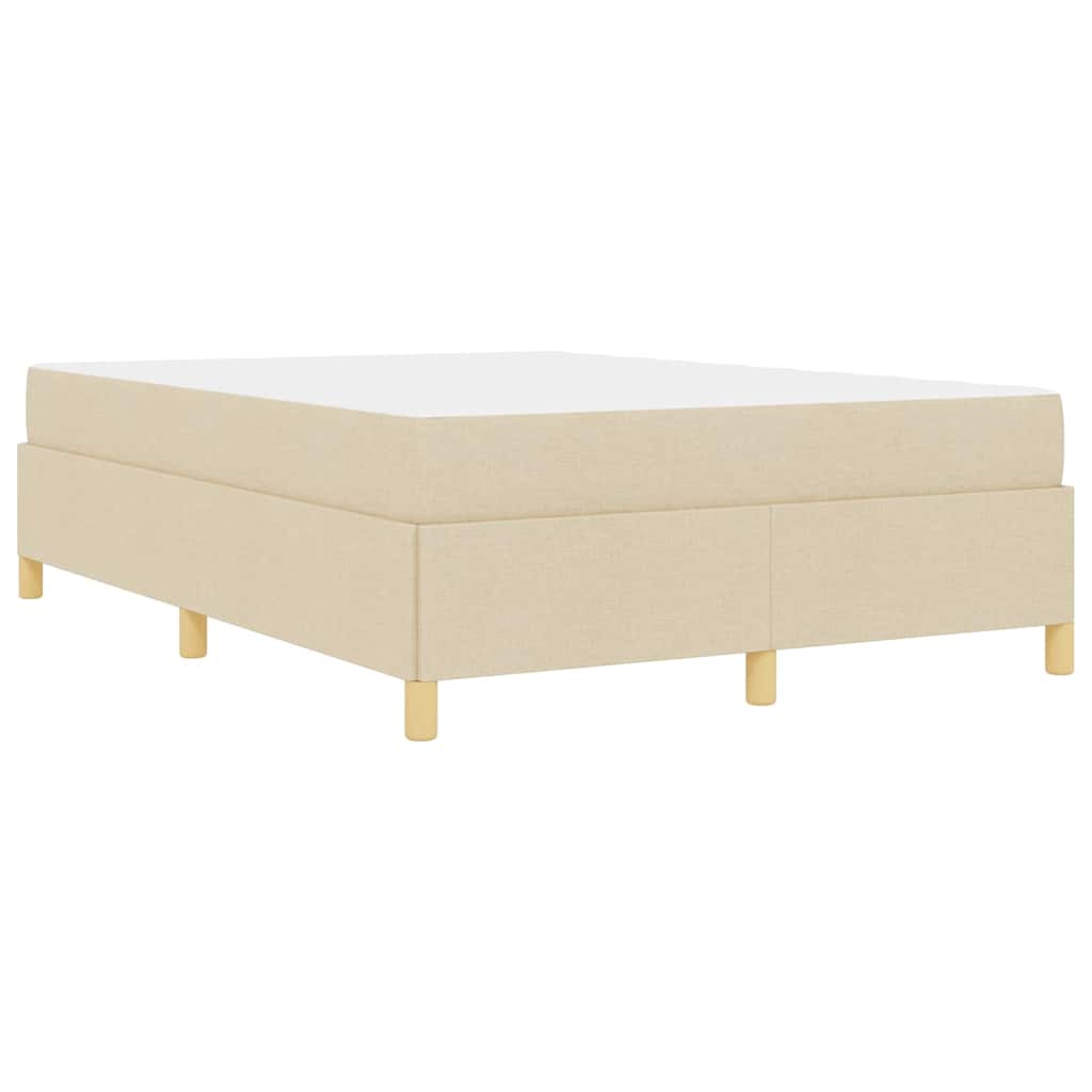 vidaXL Σκελετός Κρεβατιού με στρώμα Κρεμ 140 x 200 cm ύφασμα