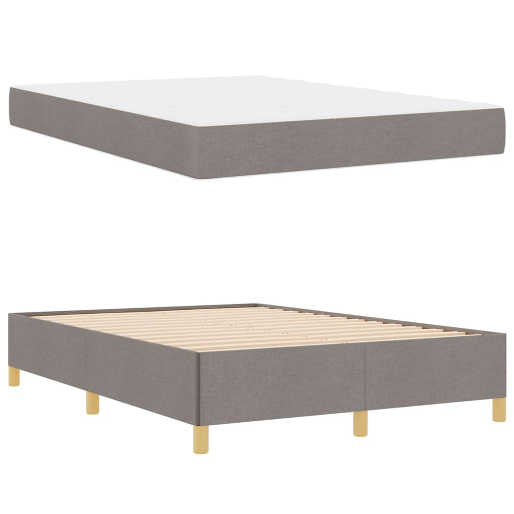 vidaXL Σκελετός Κρεβατιού με στρώμα Taupe 160 x 200 cm ύφασμα
