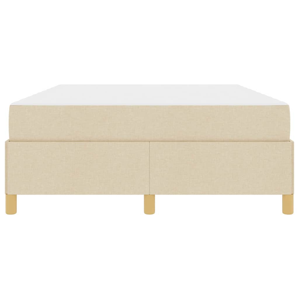 vidaXL Κρεβάτι με ελατήρια Κρέμα και Λευκό 160 x 200 cm ύφασμα