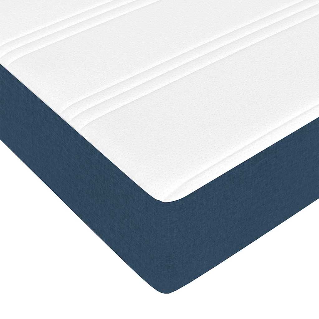 vidaXL Κρεβάτι με ελατήρια Μπλε και άσπρο 160 x 200 cm ύφασμα