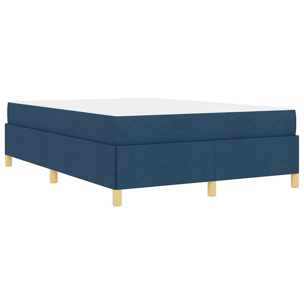 vidaXL Κρεβάτι με ελατήρια Μπλε και άσπρο 160 x 200 cm ύφασμα