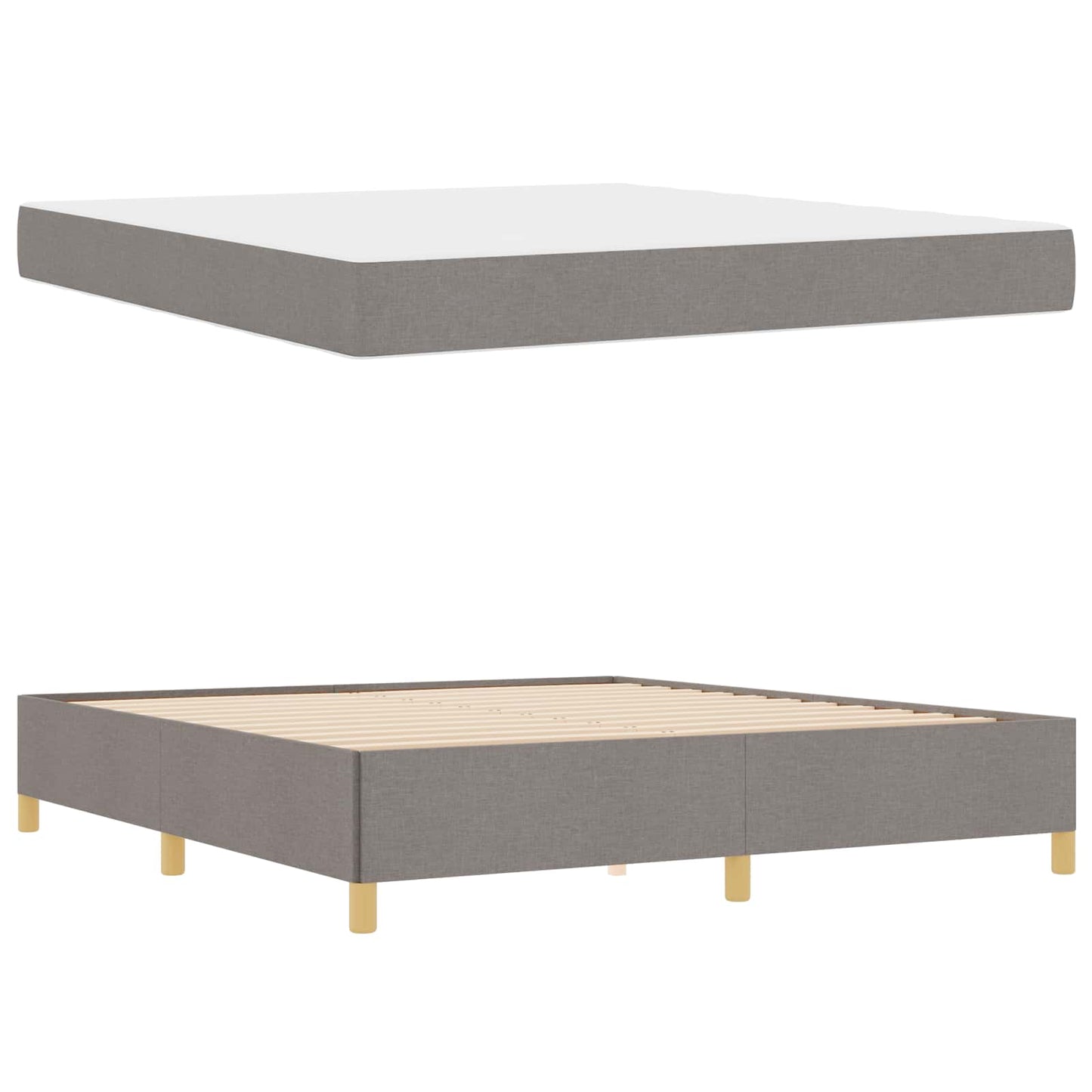 vidaXL Σκελετός Κρεβατιού με στρώμα Taupe 180 x 200 cm ύφασμα