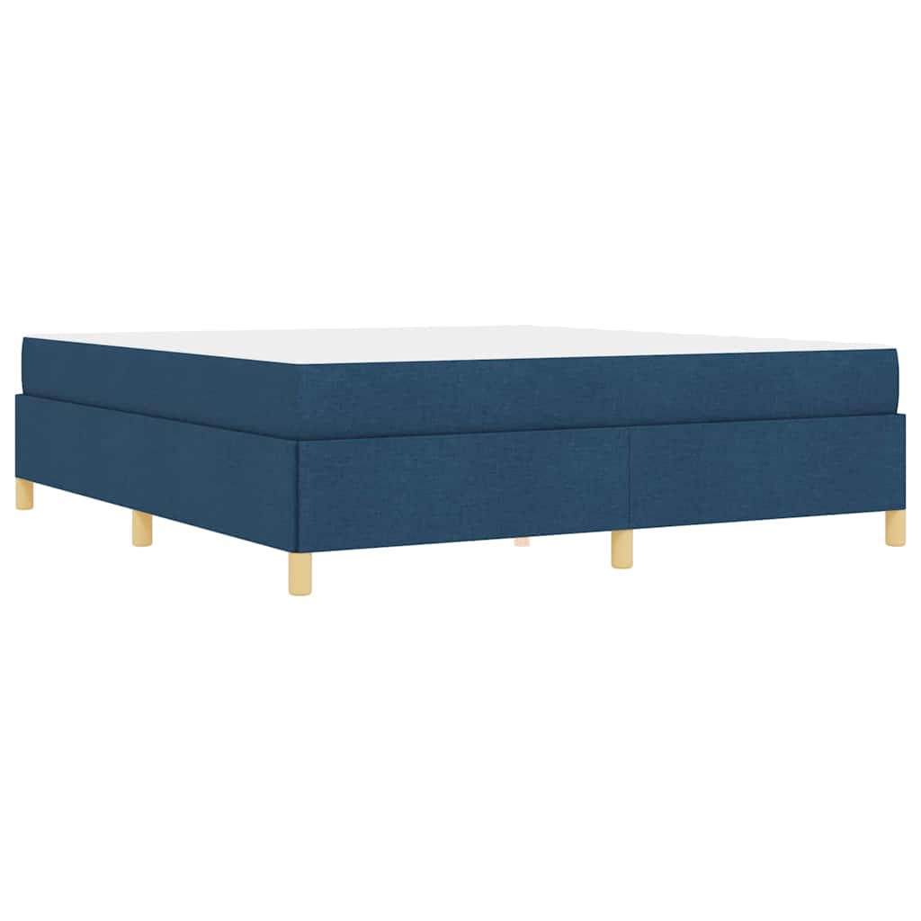 vidaXL Κρεβάτι με ελατήρια Μπλε και άσπρο 180 x 200 cm ύφασμα