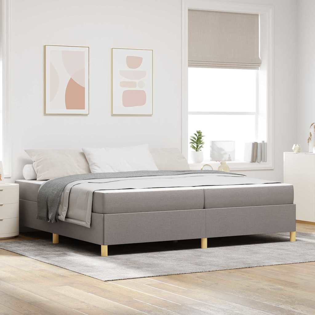 vidaXL Κρεβάτι με ελατήρια Ταμπά και Λευκό 200 x 200 cm ύφασμα