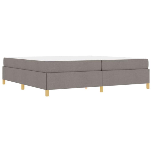 vidaXL Κρεβάτι με ελατήρια Ταμπά και Λευκό 200 x 200 cm ύφασμα