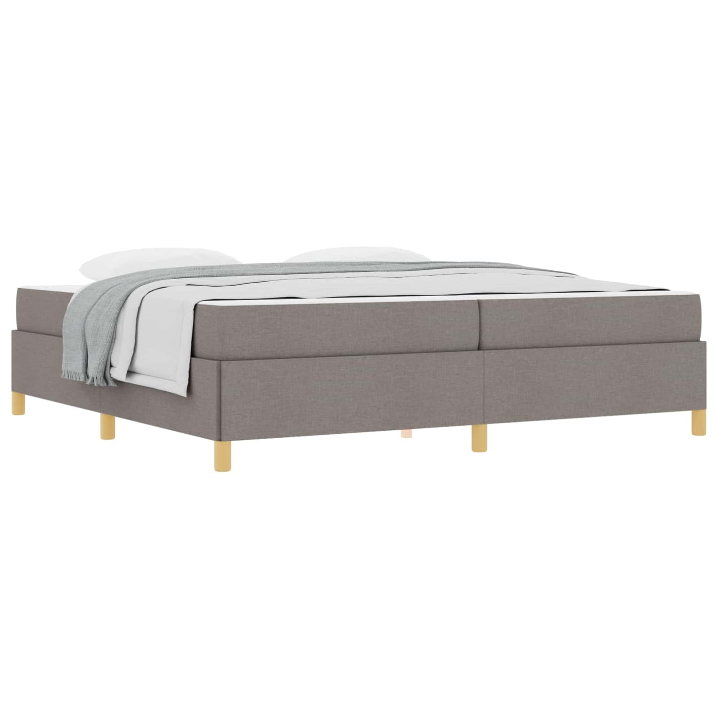 vidaXL Κρεβάτι με ελατήρια Ταμπά και Λευκό 200 x 200 cm ύφασμα