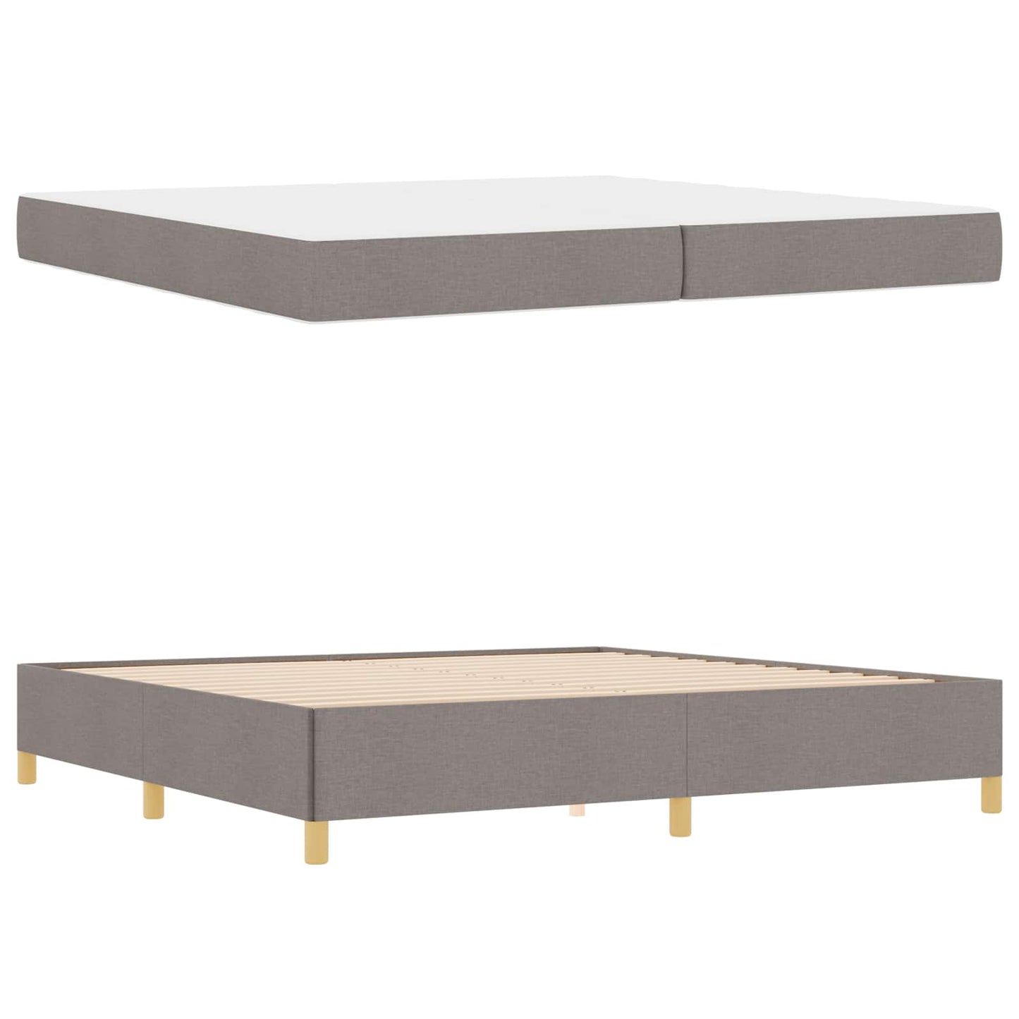 vidaXL Κρεβάτι με ελατήρια Ταμπά και Λευκό 200 x 200 cm ύφασμα