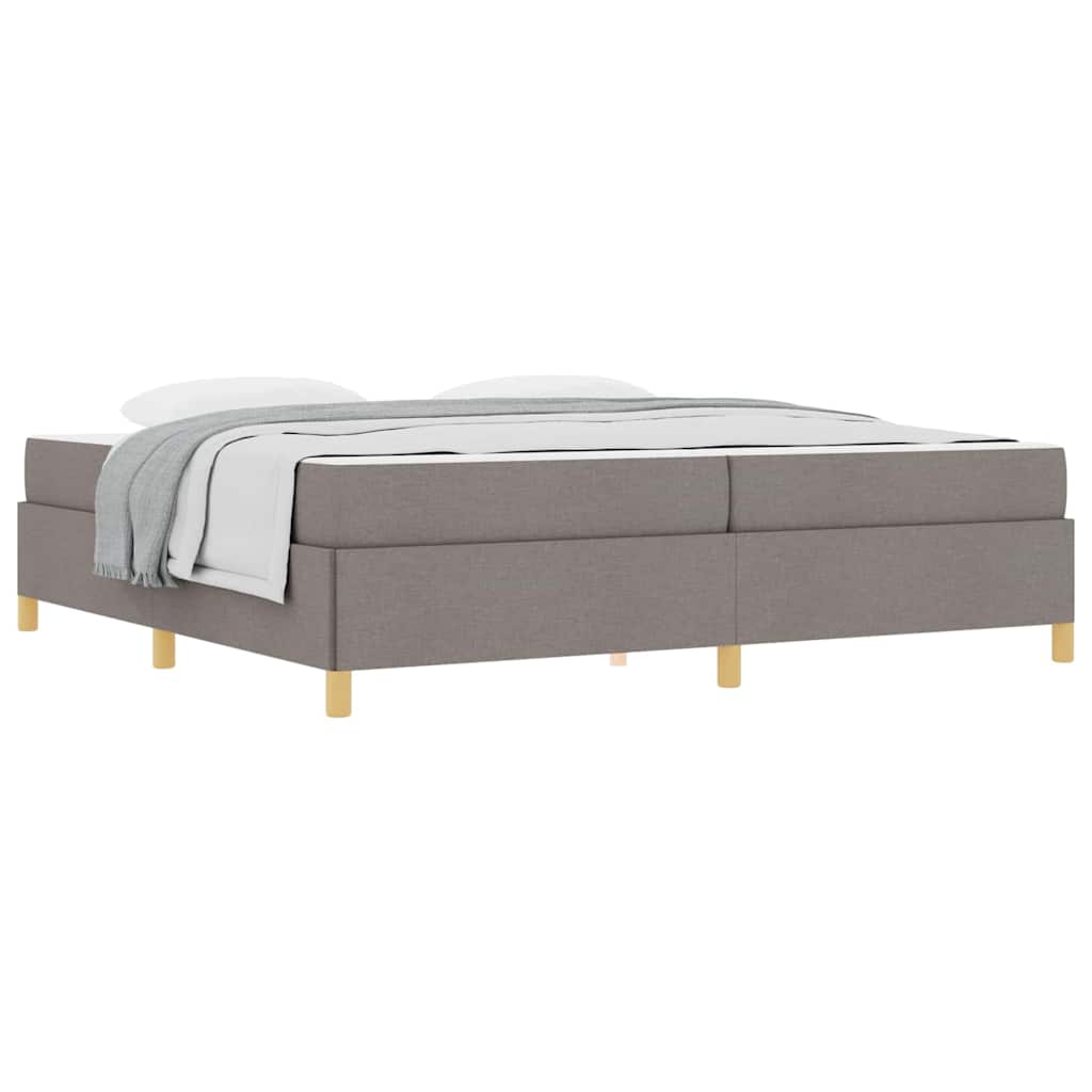 vidaXL Κρεβάτι με ελατήρια Ταμπά και Λευκό 200 x 200 cm ύφασμα