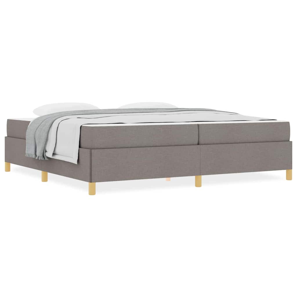 vidaXL Κρεβάτι με ελατήρια Ταμπά και Λευκό 200 x 200 cm ύφασμα