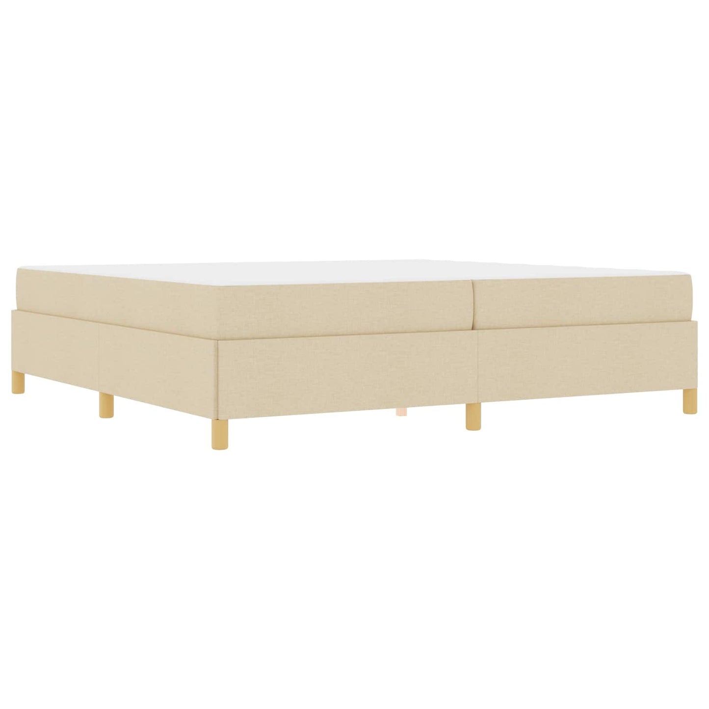 vidaXL Σκελετός Κρεβατιού με στρώμα Κρεμ 200 x 200 cm ύφασμα