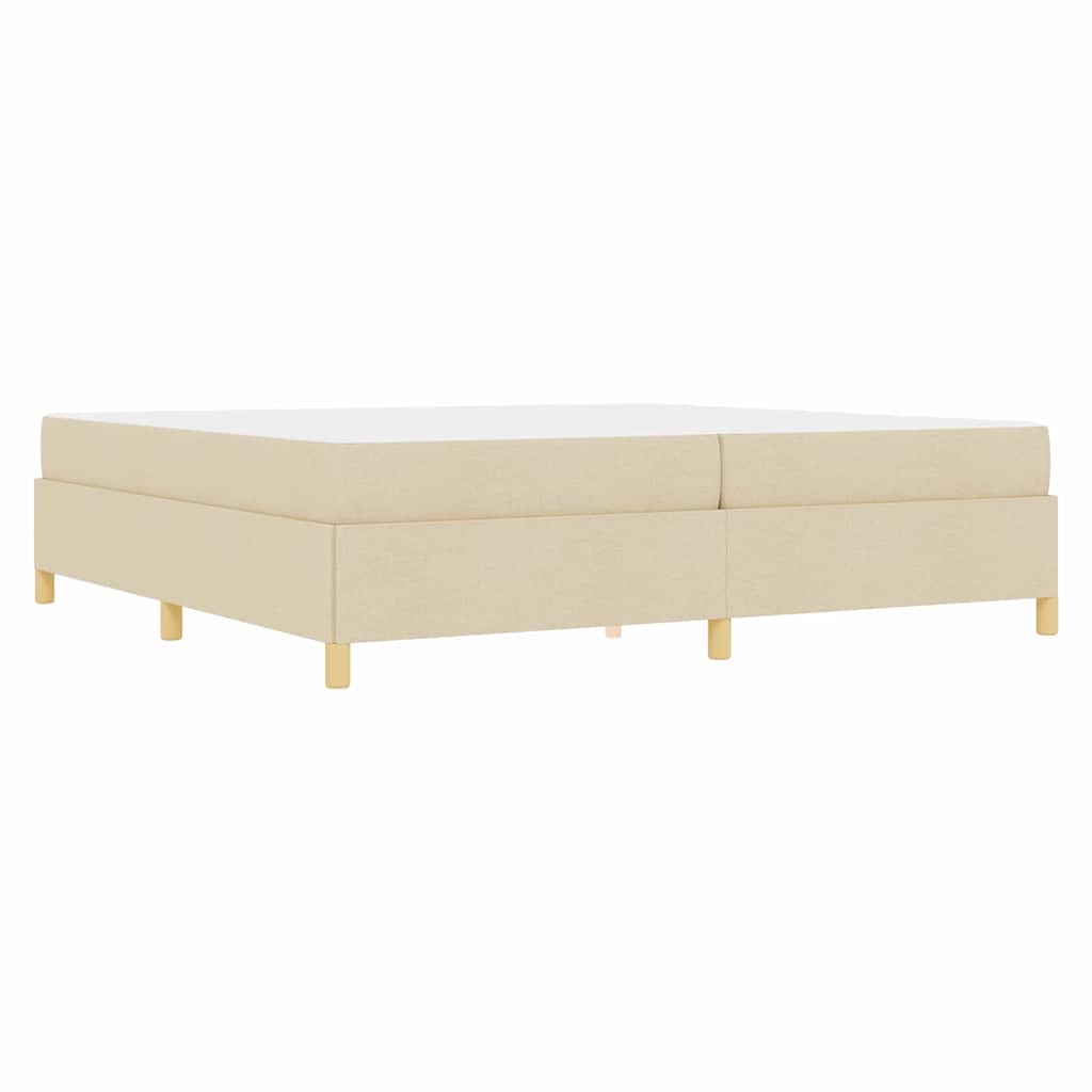 vidaXL Σκελετός Κρεβατιού με στρώμα Κρεμ 200 x 200 cm ύφασμα