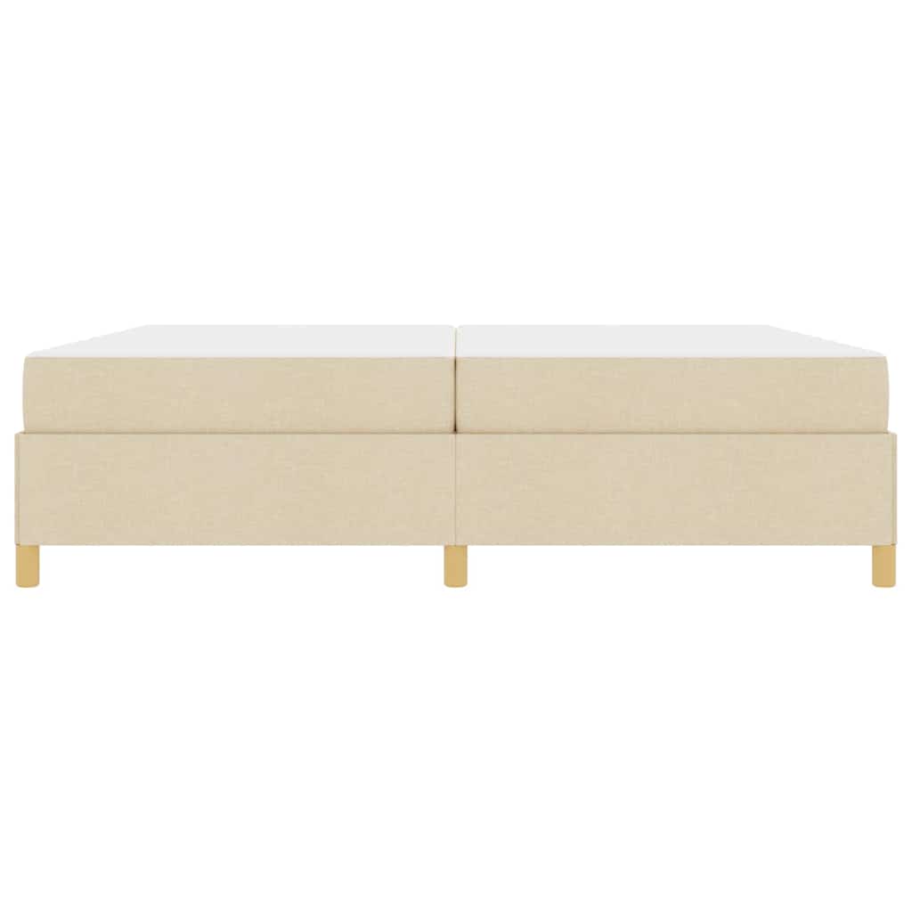 vidaXL Σκελετός Κρεβατιού με στρώμα Κρεμ 200 x 200 cm ύφασμα