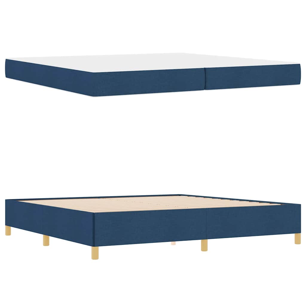 vidaXL Σκελετός Κρεβατιού με στρώμα Μπλε 200 x 200 cm ύφασμα