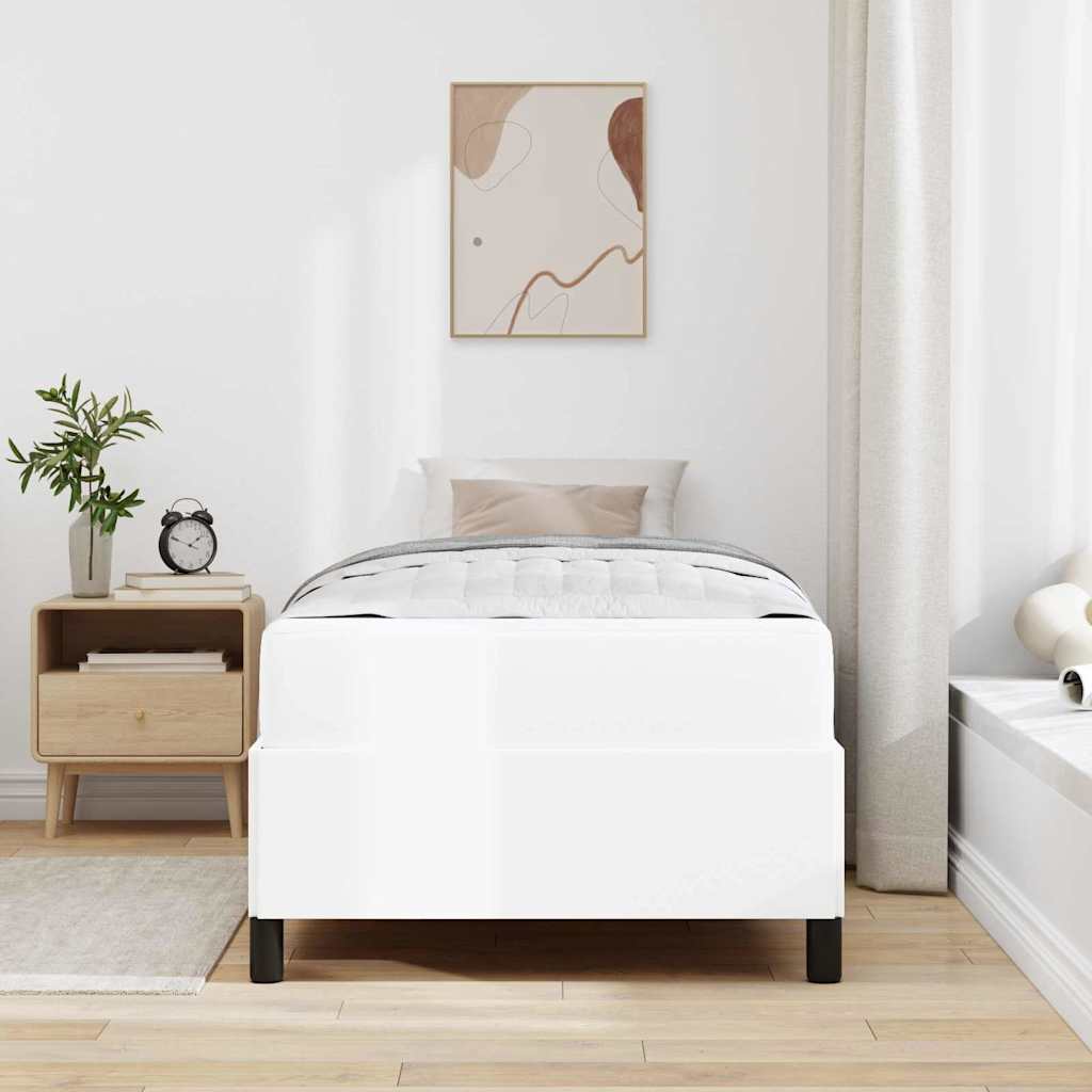 vidaXL Σκελετός Κρεβατιού με στρώμα Λευκό 80 x 200 cm ύφασμα
