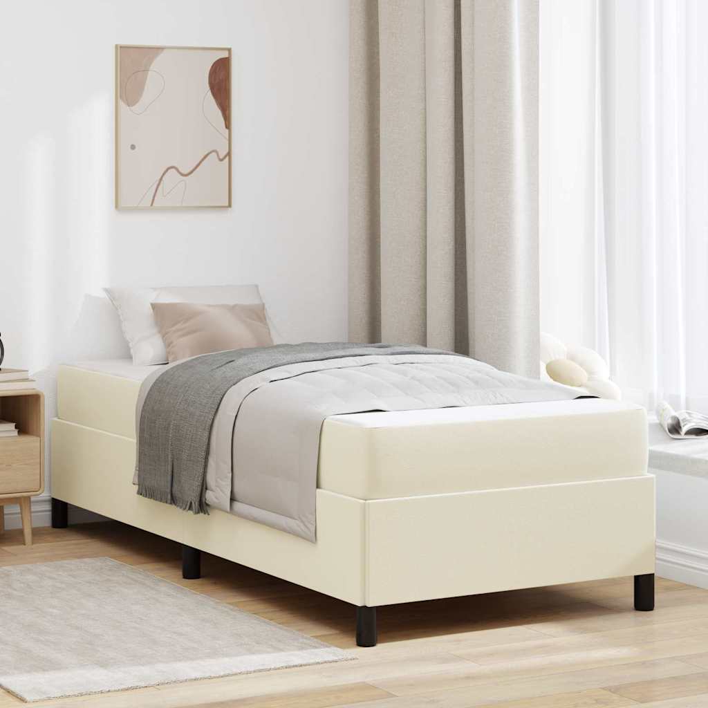 vidaXL Σκελετός Κρεβατιού με στρώμα Κρεμ 80 x 200 cm ύφασμα