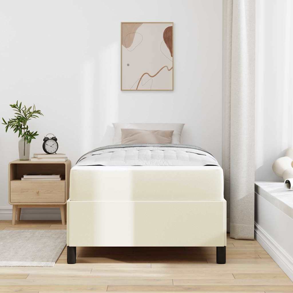 vidaXL Σκελετός Κρεβατιού με στρώμα Κρεμ 80 x 200 cm ύφασμα