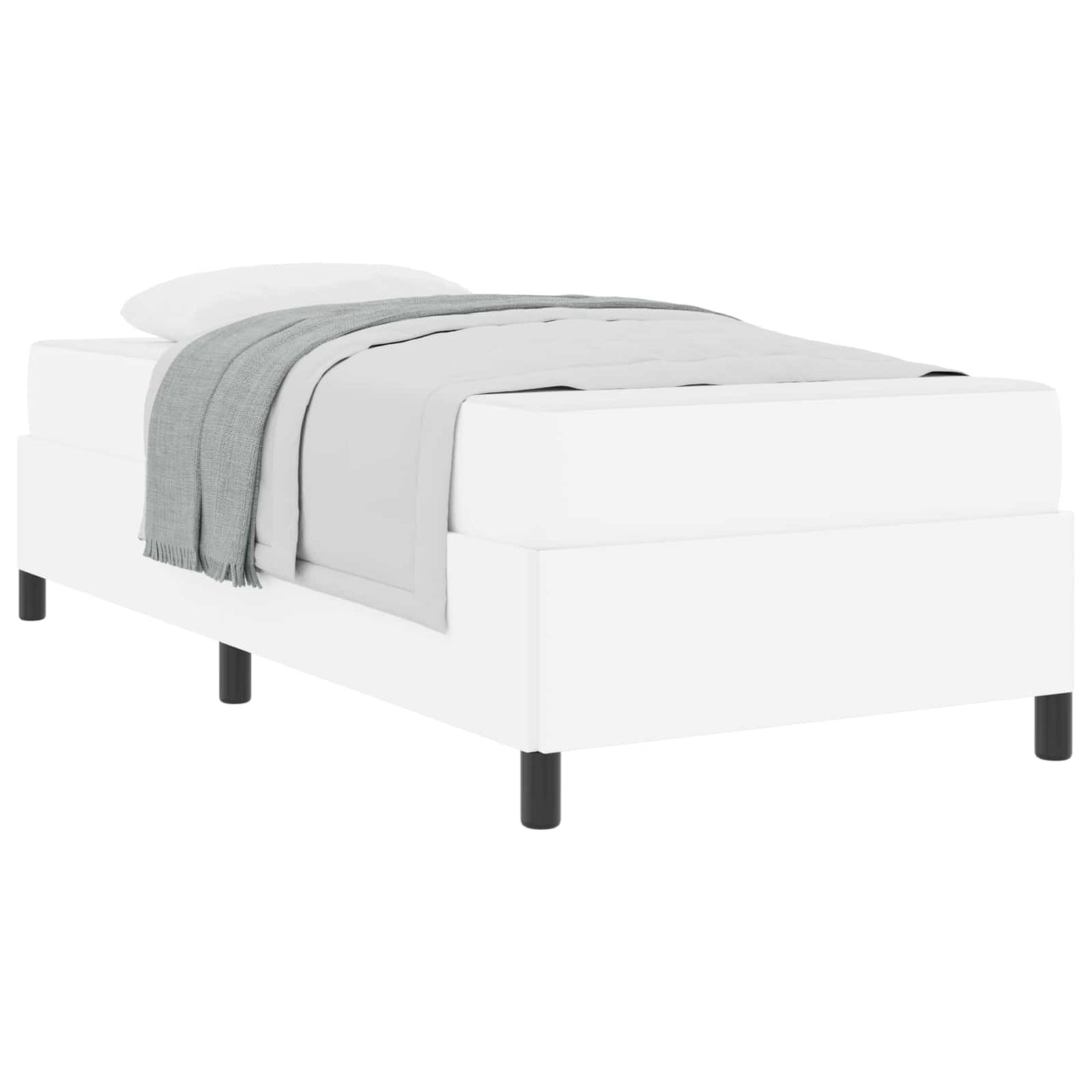 vidaXL Σκελετός Κρεβατιού με στρώμα Λευκό 90 x 190 cm ύφασμα