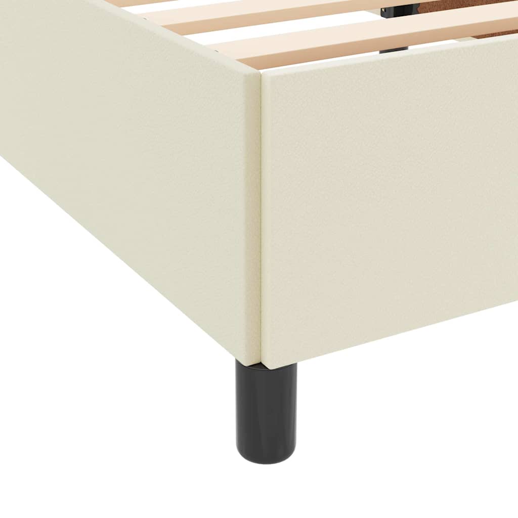 vidaXL Σκελετός Κρεβατιού με στρώμα Κρεμ 90 x 190 cm ύφασμα