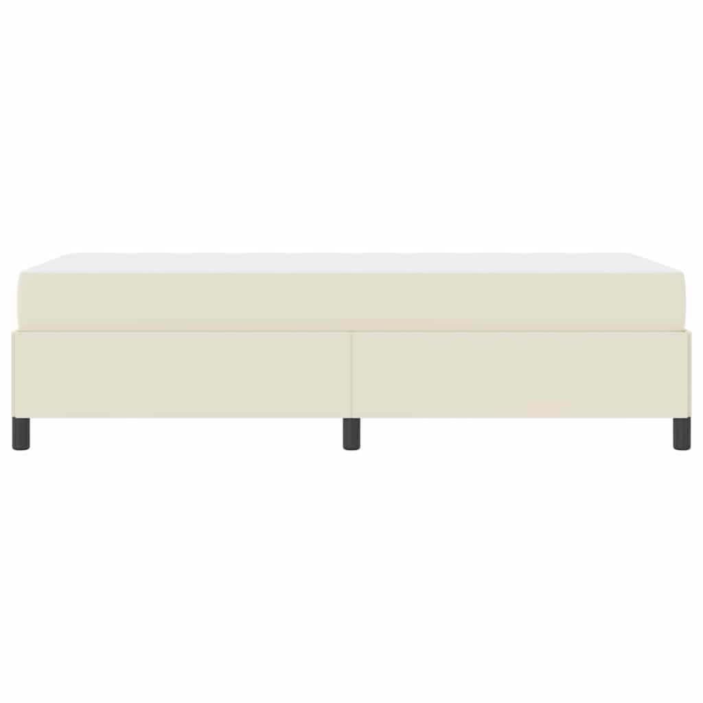 vidaXL Σκελετός Κρεβατιού με στρώμα Κρεμ 90 x 190 cm ύφασμα