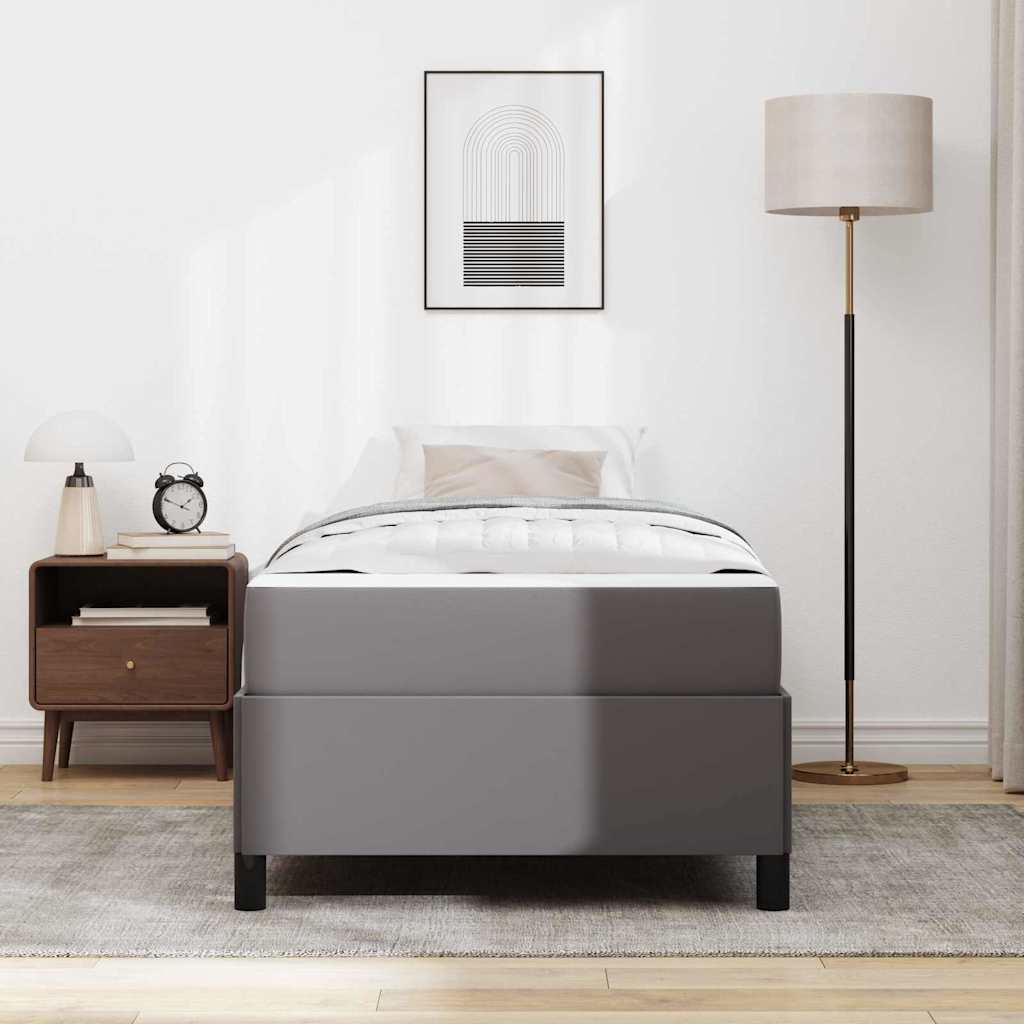 vidaXL Σκελετός Κρεβατιού με στρώμα Γκρι 90 x 190 cm ύφασμα