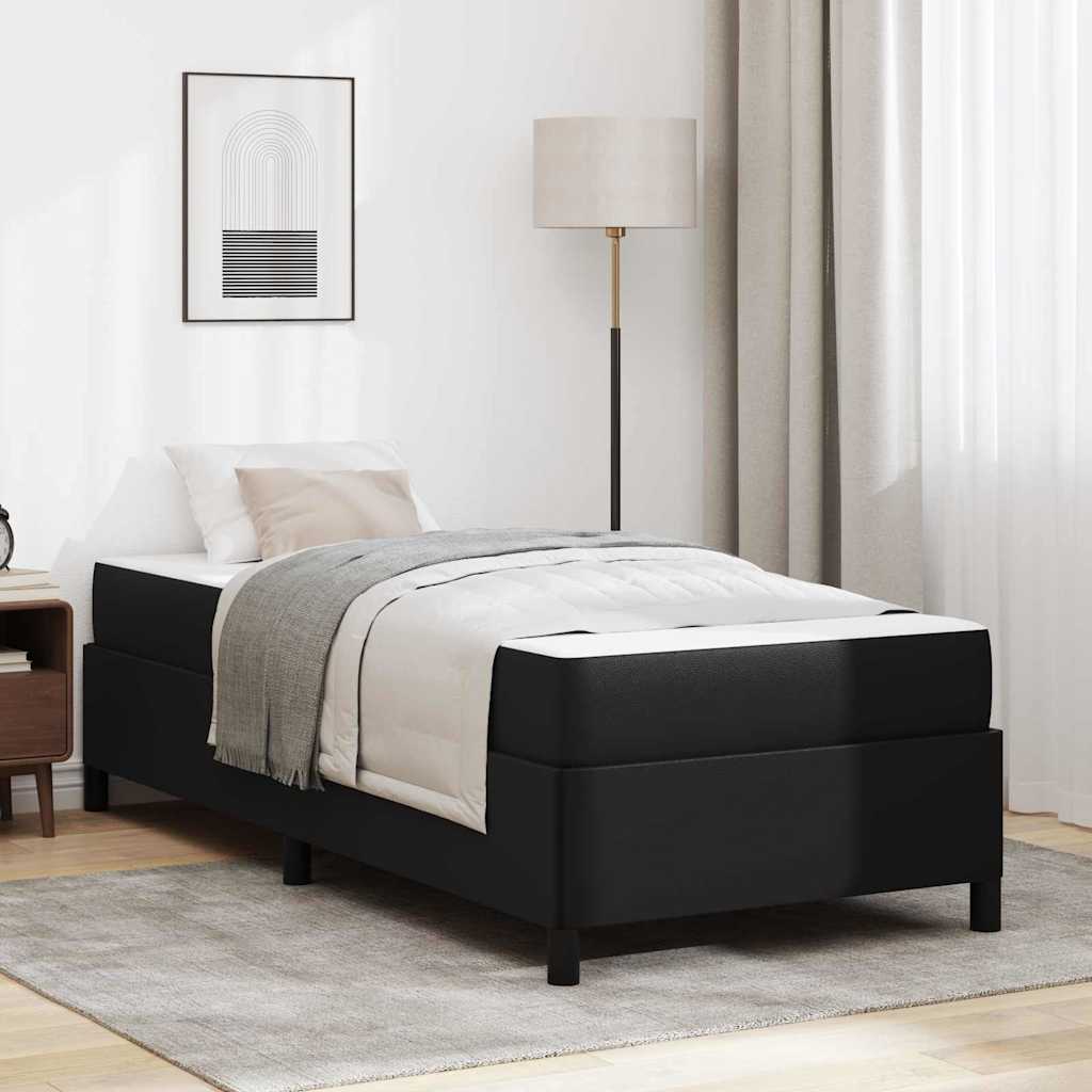vidaXL Σκελετός Κρεβατιού με στρώμα Μαύρο 90 x 200 cm ύφασμα