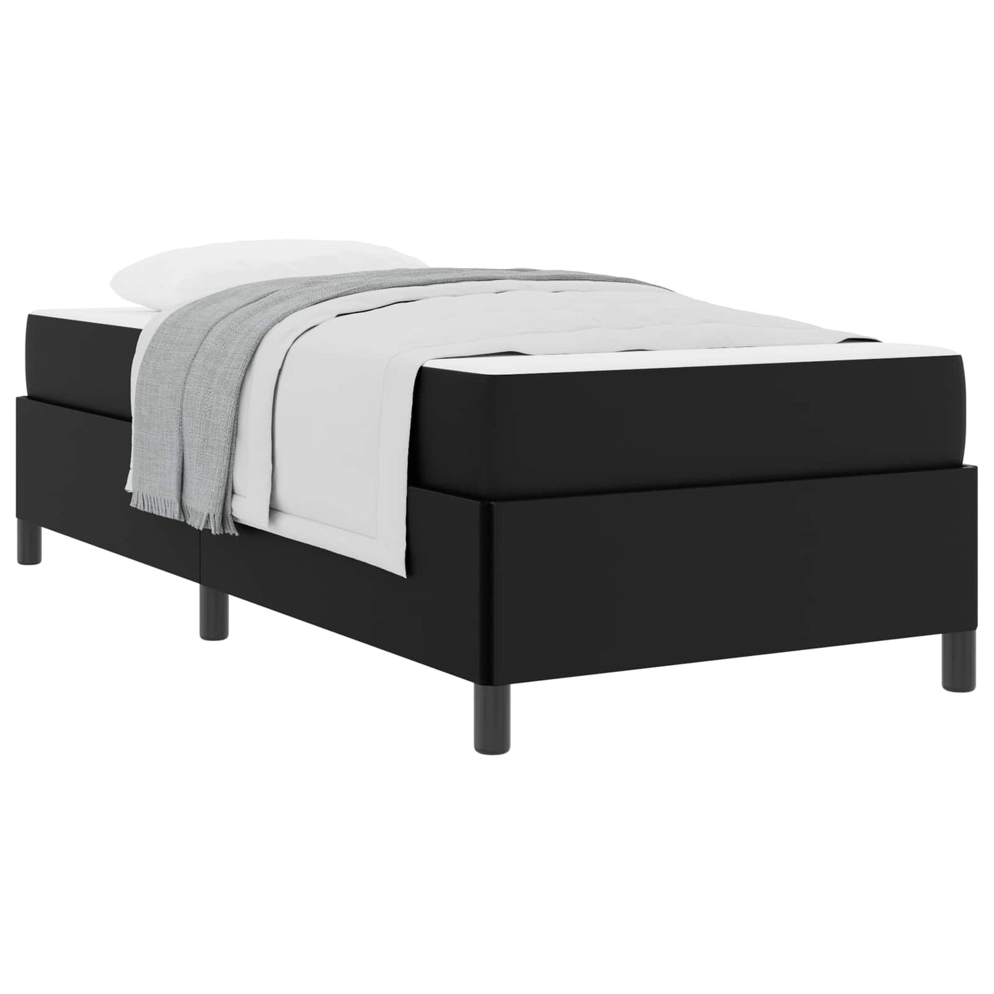vidaXL Σκελετός Κρεβατιού με στρώμα Μαύρο 90 x 200 cm ύφασμα
