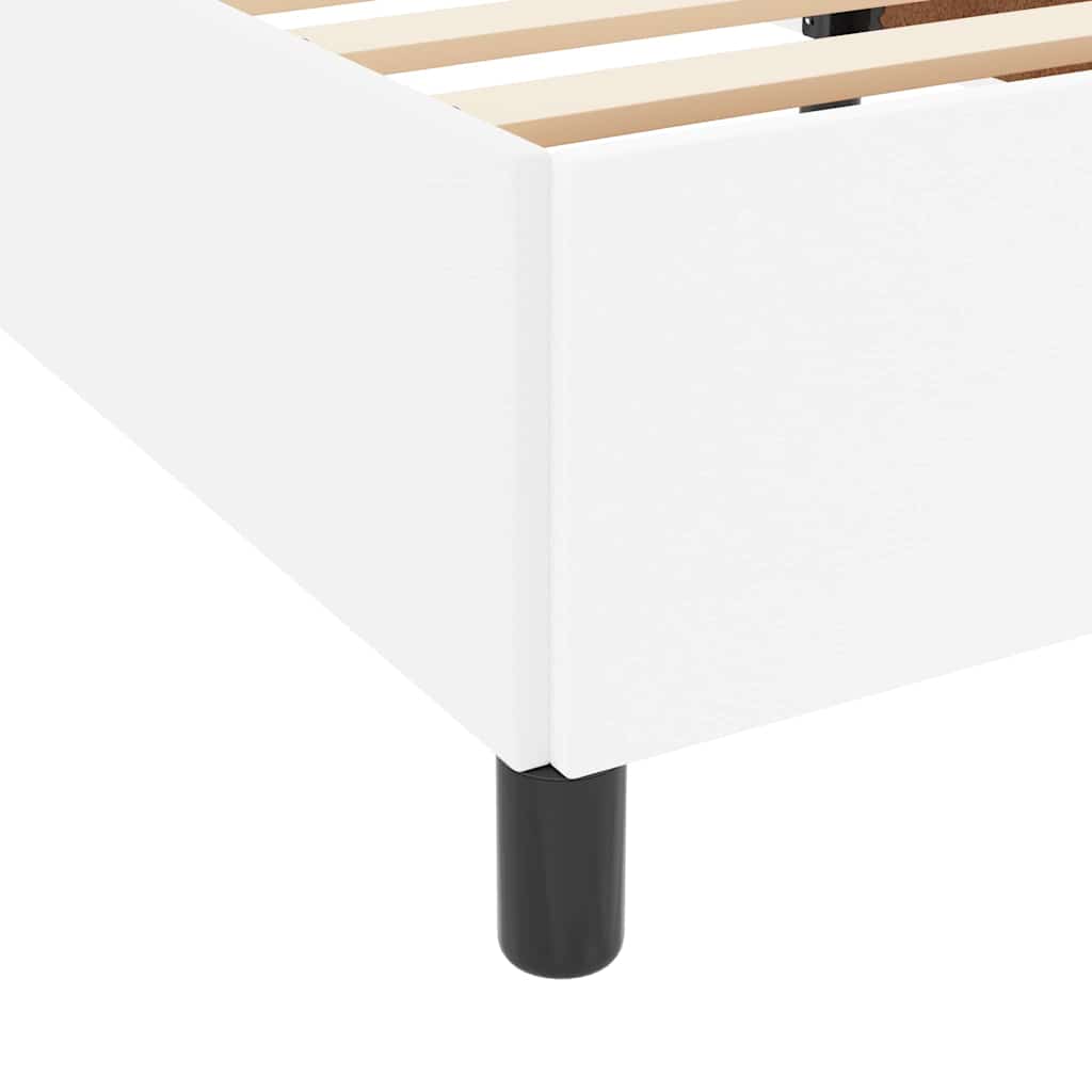 vidaXL Σκελετός Κρεβατιού με στρώμα Λευκό 90 x 200 cm ύφασμα