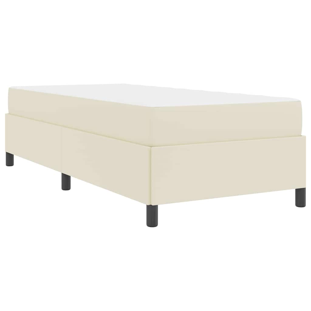 vidaXL Σκελετός Κρεβατιού με στρώμα Κρεμ 90 x 200 cm ύφασμα