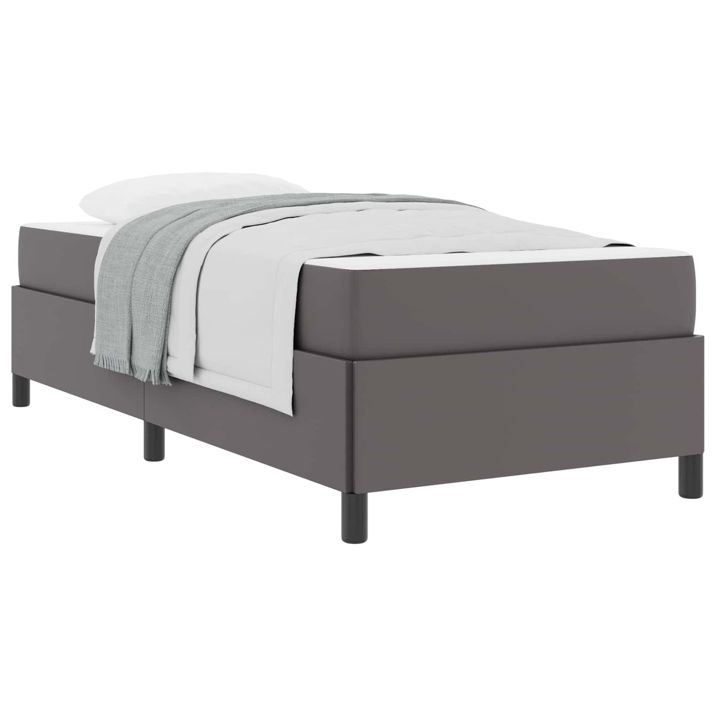 vidaXL Σκελετός Κρεβατιού με στρώμα Γκρι 90 x 200 cm ύφασμα