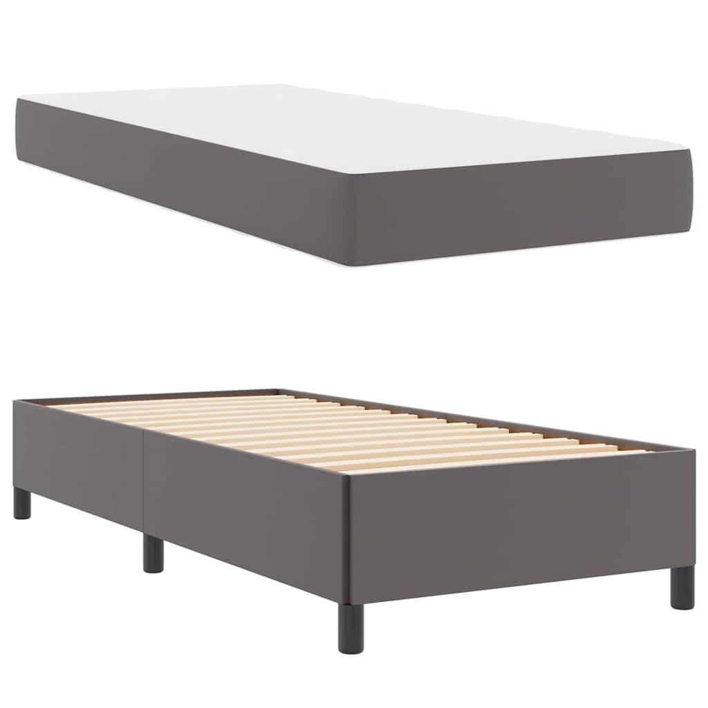 vidaXL Σκελετός Κρεβατιού με στρώμα Γκρι 100 x 200 cm ύφασμα