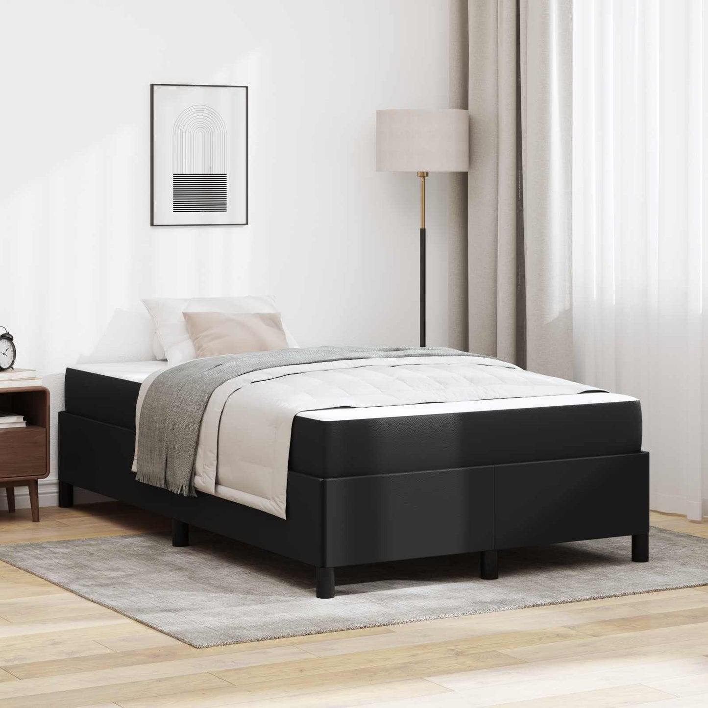 vidaXL Σκελετός Κρεβατιού με στρώμα Μαύρο 120 x 190 cm ύφασμα