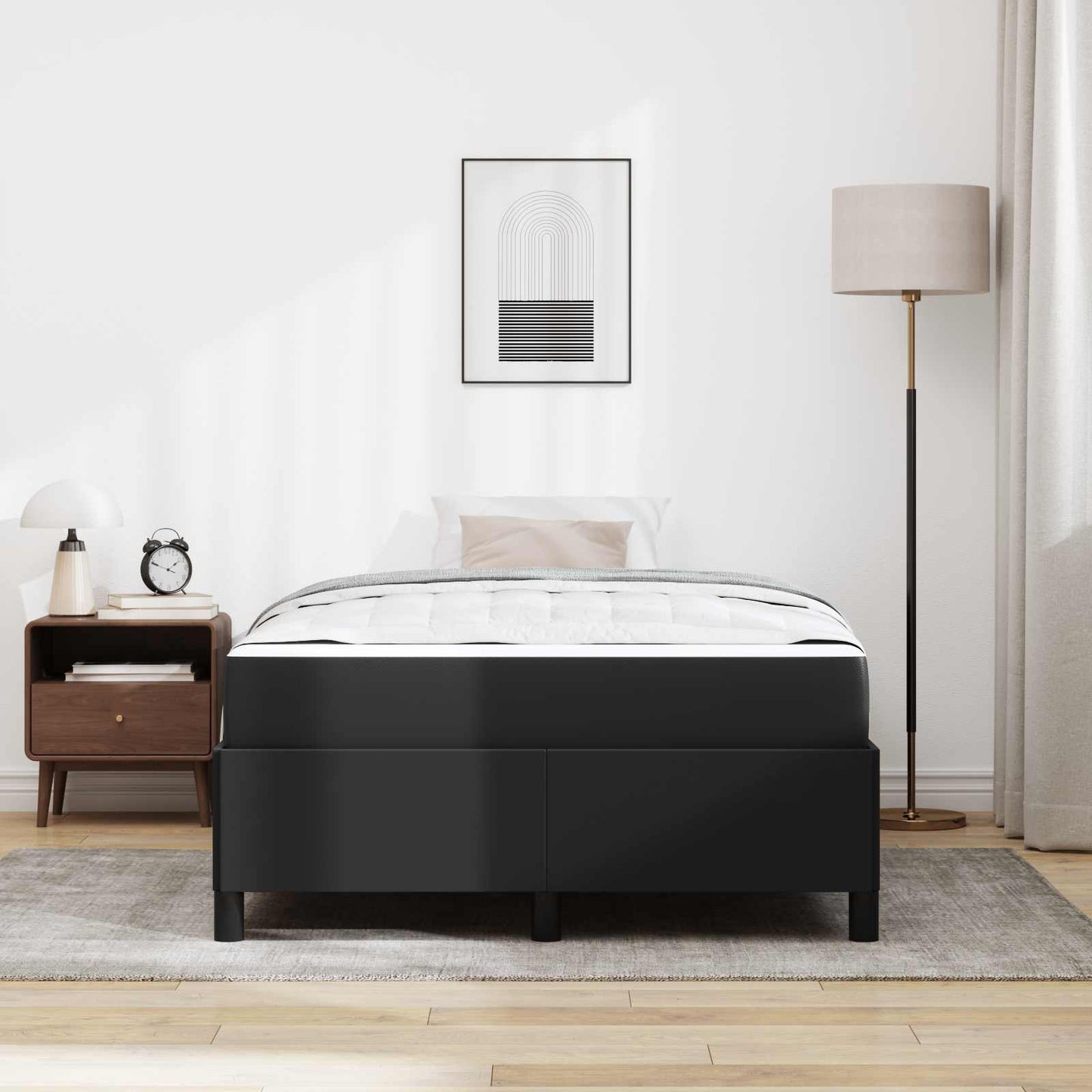 vidaXL Σκελετός Κρεβατιού με στρώμα Μαύρο 120 x 190 cm ύφασμα