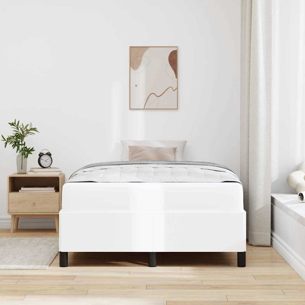 vidaXL Σκελετός Κρεβατιού με στρώμα Λευκό 120 x 190 cm ύφασμα