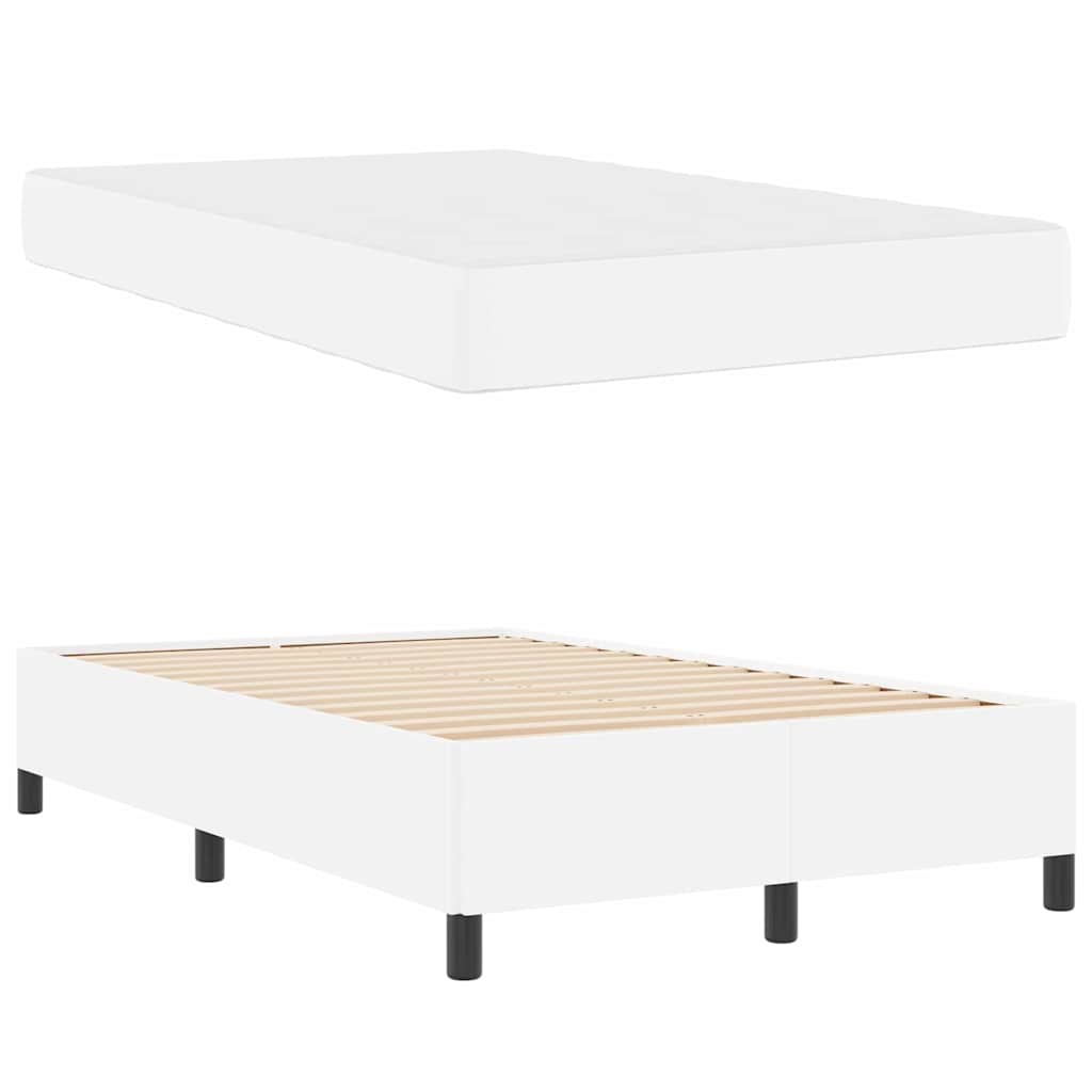 vidaXL Σκελετός Κρεβατιού με στρώμα Λευκό 120 x 190 cm ύφασμα