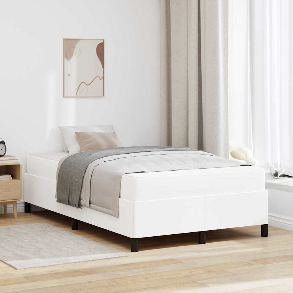 vidaXL Σκελετός Κρεβατιού με στρώμα Λευκό 120 x 200 cm ύφασμα