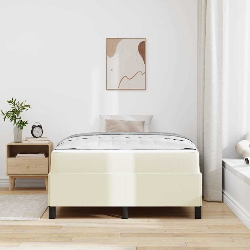 vidaXL Σκελετός Κρεβατιού με στρώμα Κρεμ 120 x 200 cm ύφασμα