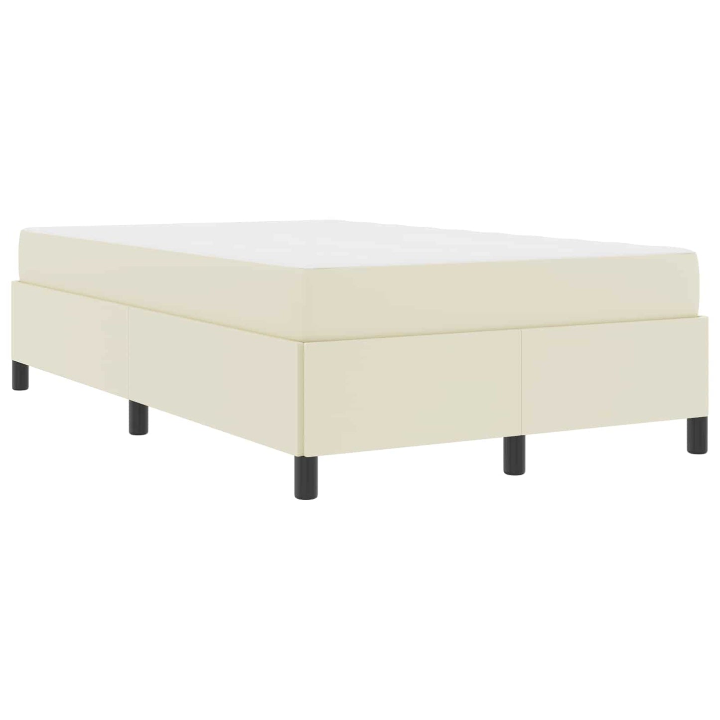 vidaXL Σκελετός Κρεβατιού με στρώμα Κρεμ 120 x 200 cm ύφασμα