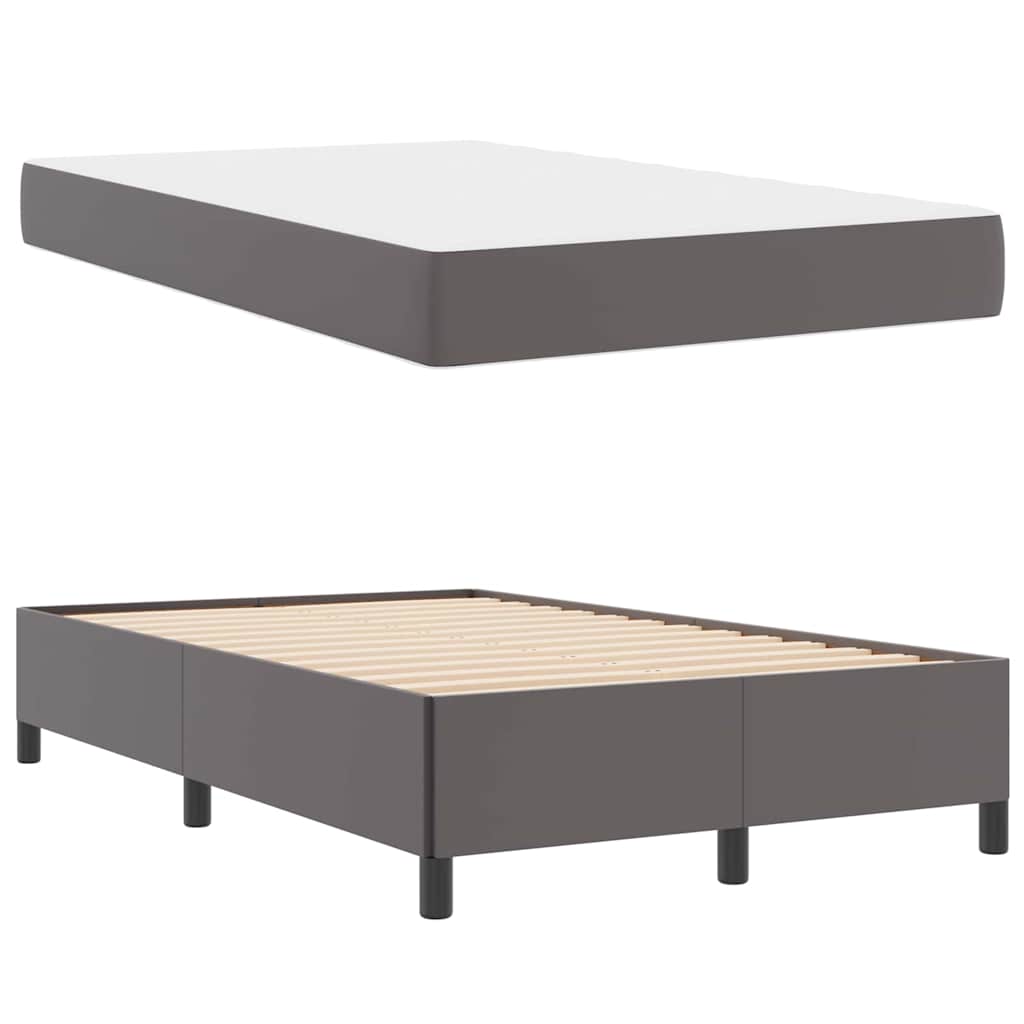 vidaXL Σκελετός Κρεβατιού με στρώμα Γκρι 120 x 200 cm ύφασμα