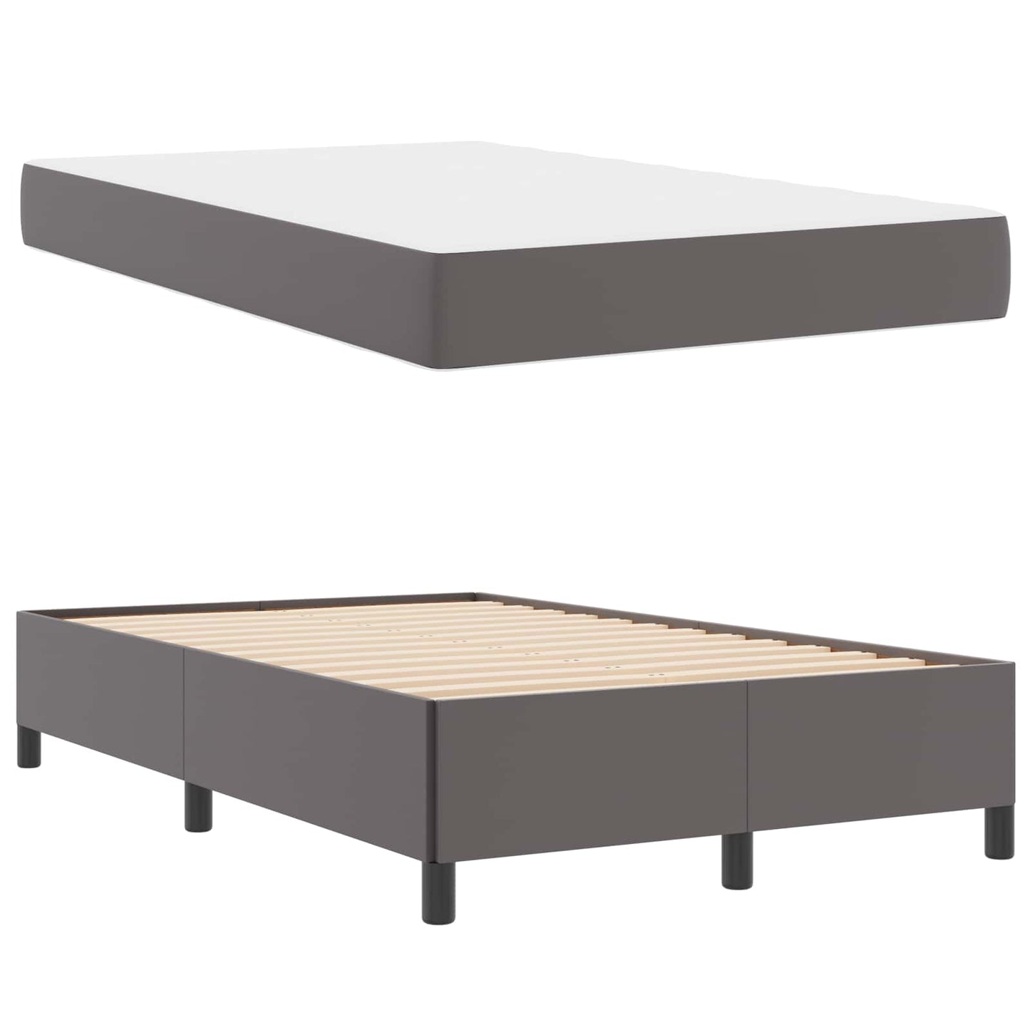 vidaXL Σκελετός Κρεβατιού με στρώμα Γκρι 120 x 200 cm ύφασμα