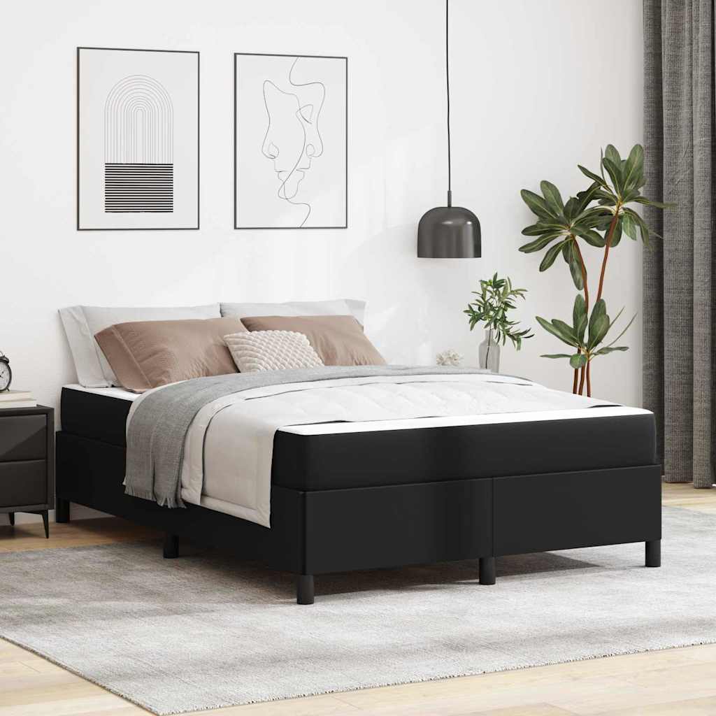 vidaXL Σκελετός Κρεβατιού με στρώμα Μαύρο 140 x 190 cm ύφασμα