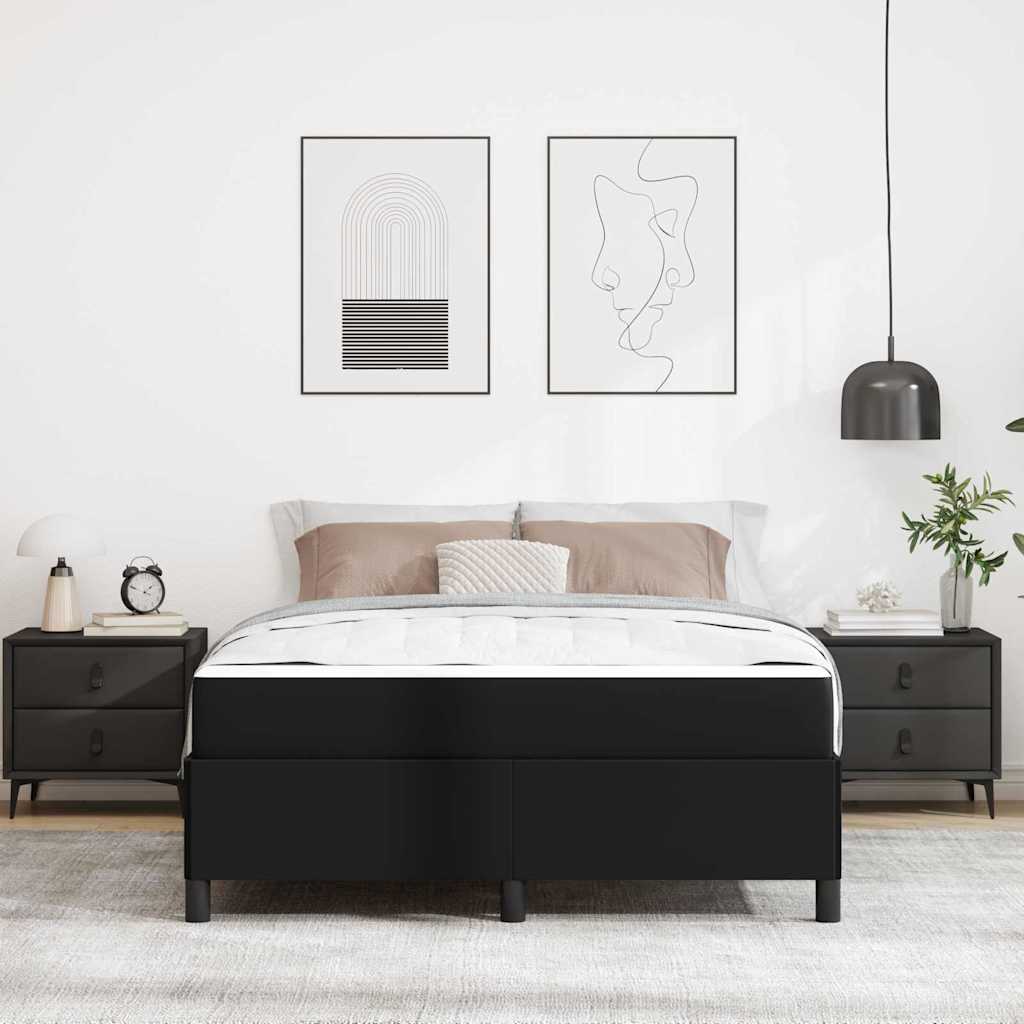 vidaXL Σκελετός Κρεβατιού με στρώμα Μαύρο 140 x 190 cm ύφασμα