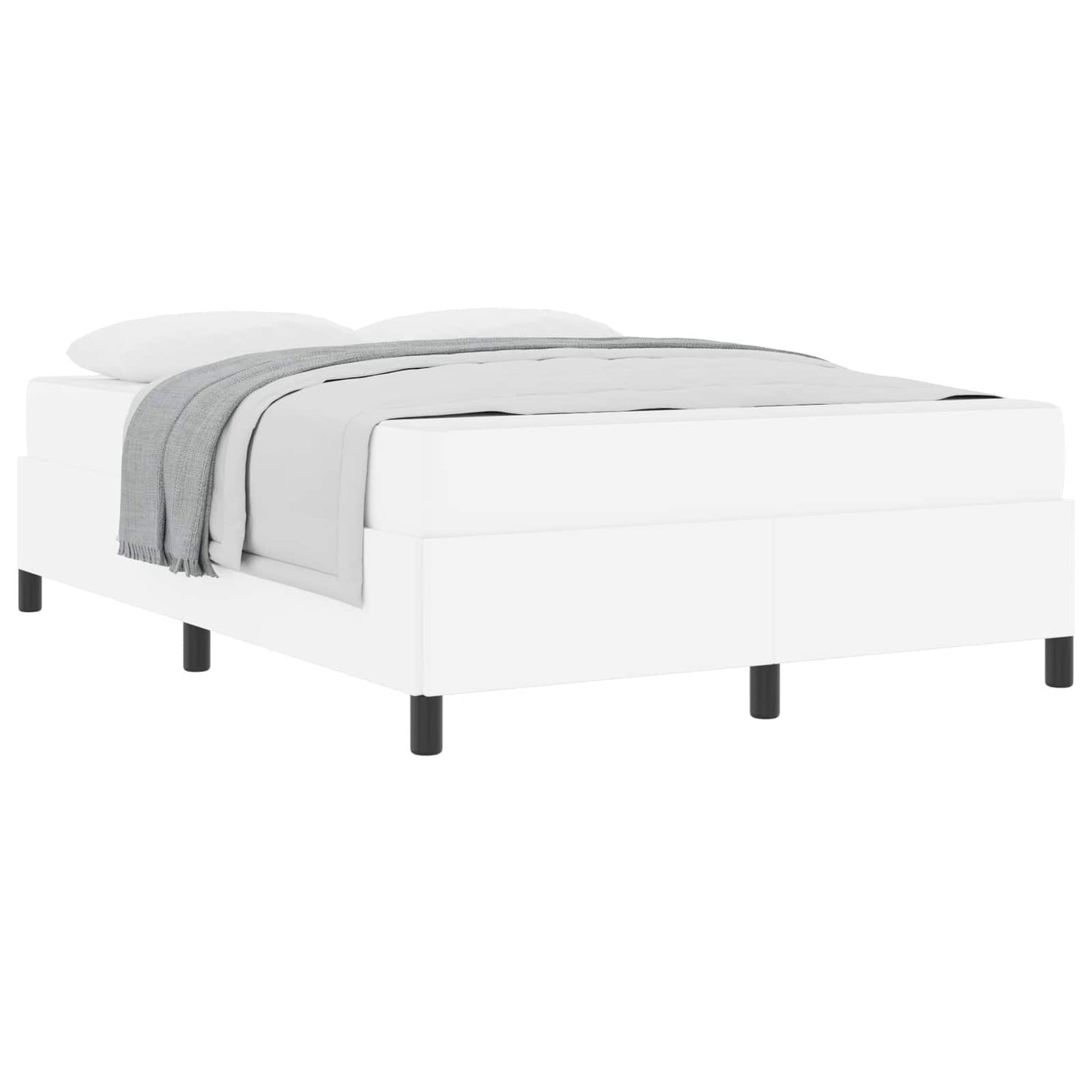 vidaXL Σκελετός Κρεβατιού με στρώμα Λευκό 140 x 190 cm ύφασμα